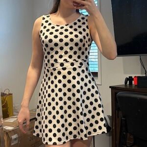 Express Black and White Polka Dot Mini Dress
